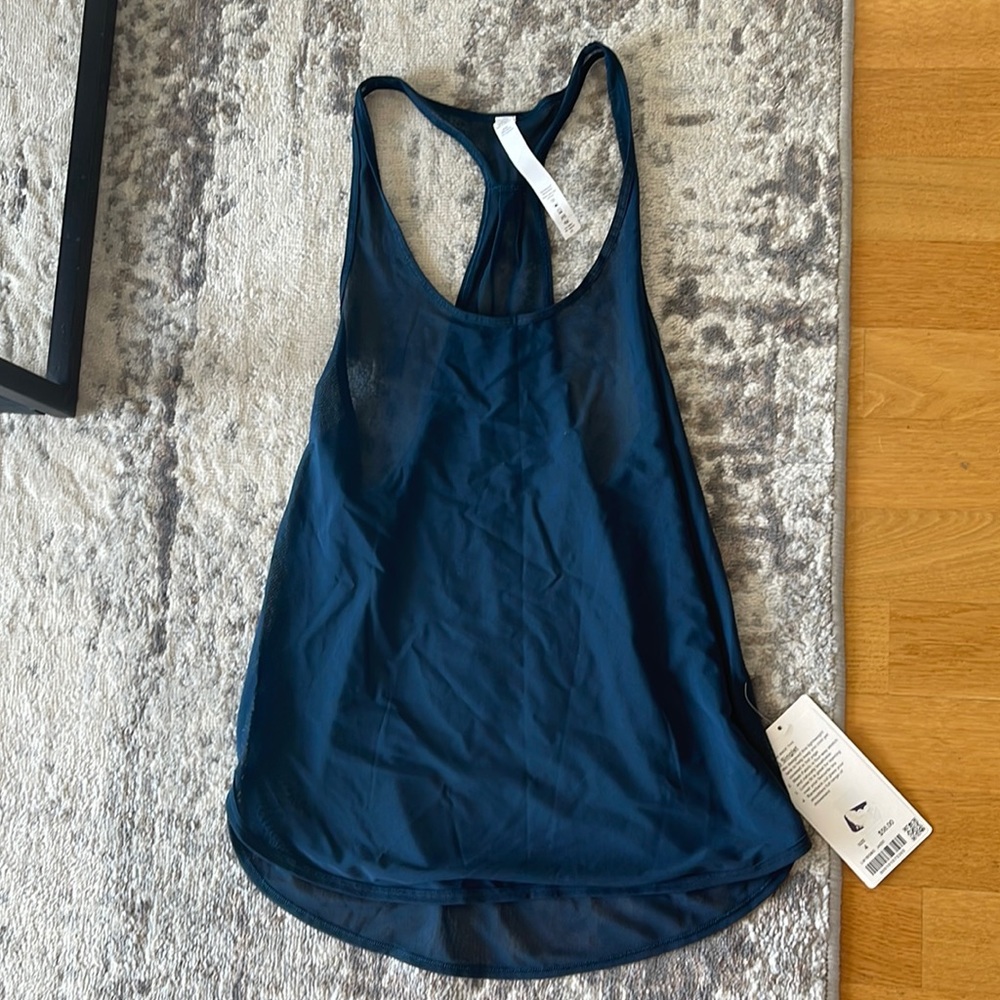 LuluLemon Sheer Dark Blue halter top Size 4